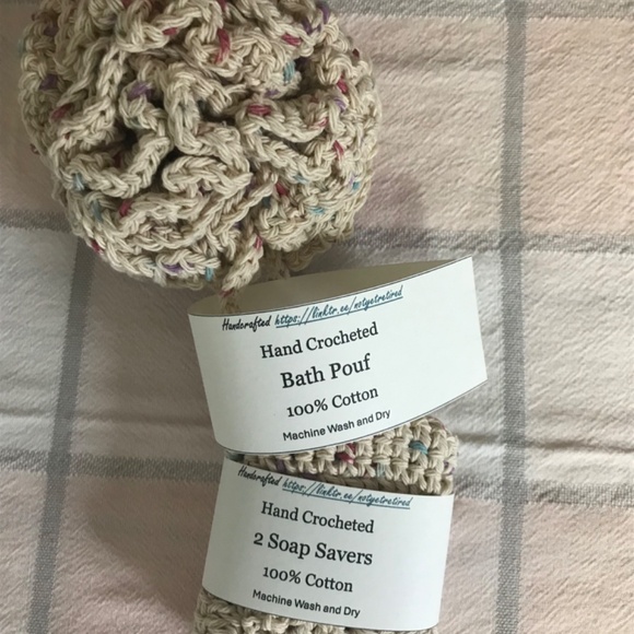 Gift packaged Spa bath gift set, 5 inch pouf and 2 soap savers - Picture 8 of 9